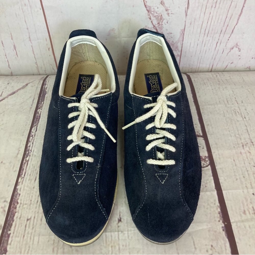 Vintage Dexter Women's Size 9.5 M Navy Blue Suede Leather Bowling Shoes USA Made